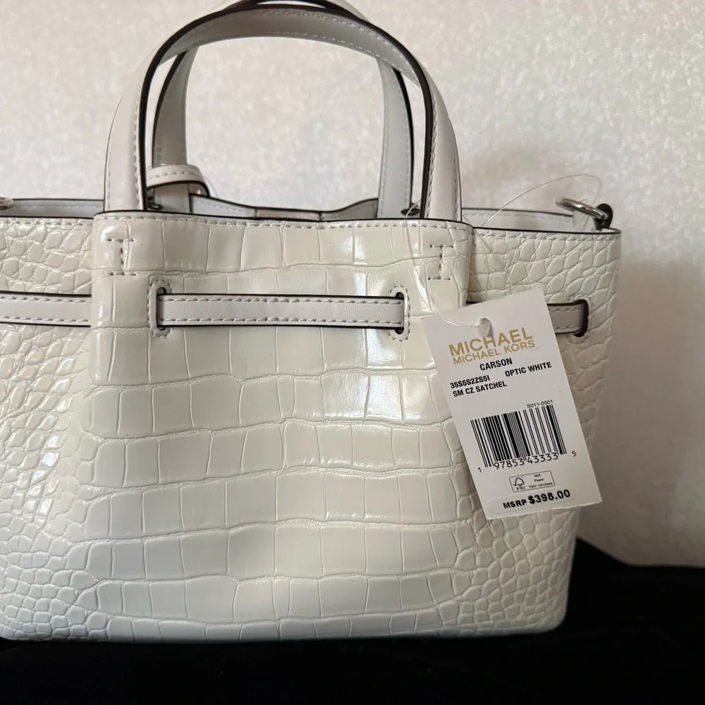 🎊LAST WEEKEND 🎊Michael Kors Cream Croc-Embossed Satchel - Picture 4 of 8